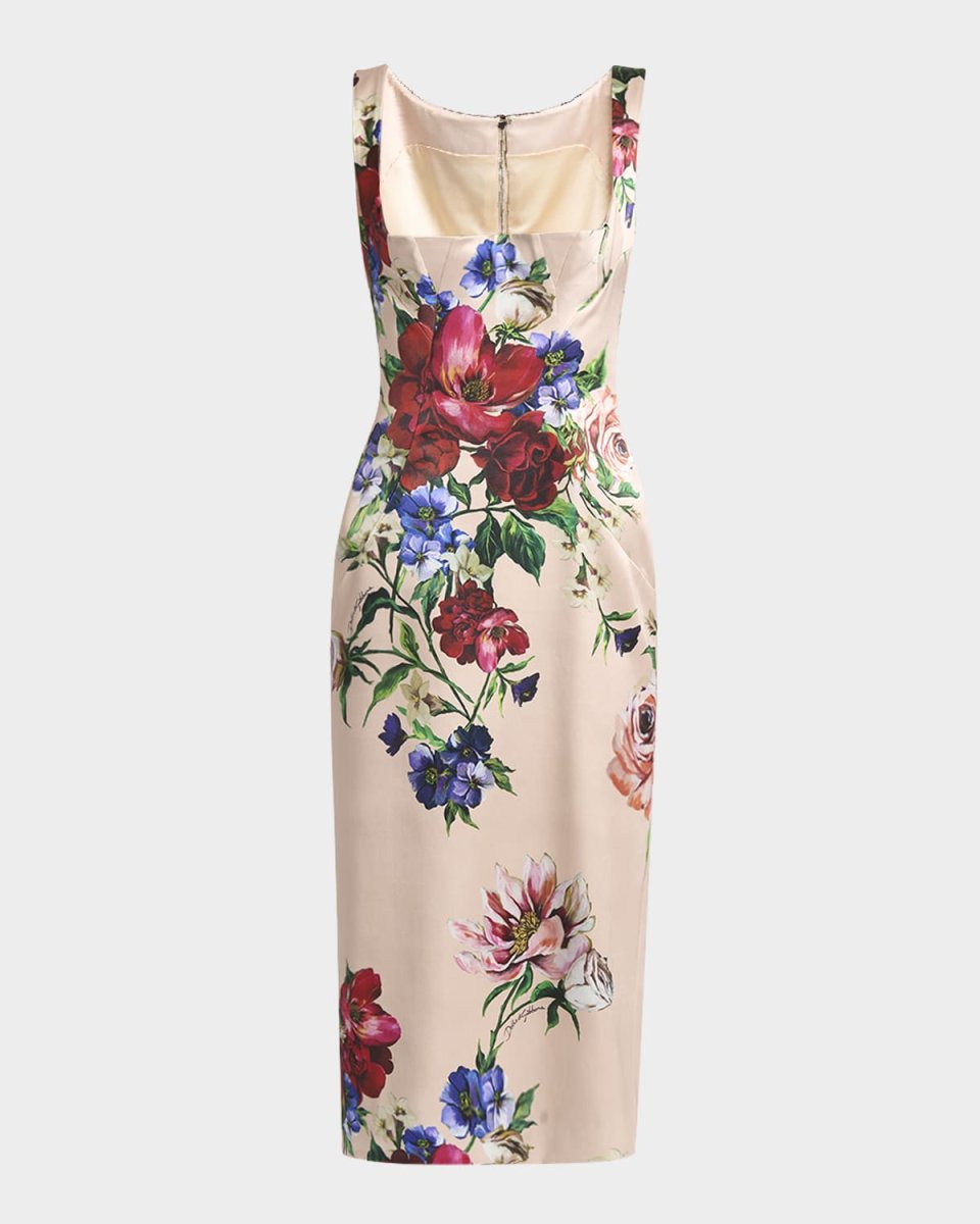 Rasovi Bouquet Fantichi Sleeveless Midi Dress